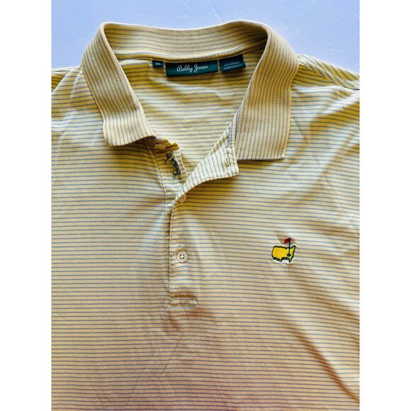 Master Bobby Jones Men's XL Yellow Polo Shirt W/ Embroidered Made In Italy - Picture 8 of 8